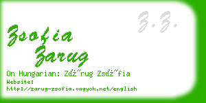 zsofia zarug business card